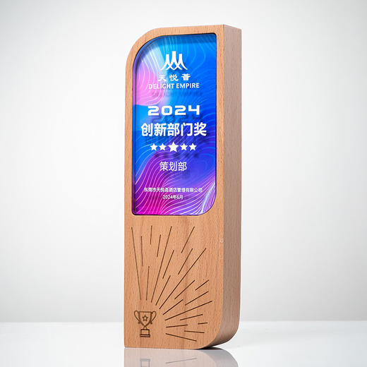 奖杯定制创意高档大气送优秀员工老师纪念品退休实木水晶奖牌 商品图3