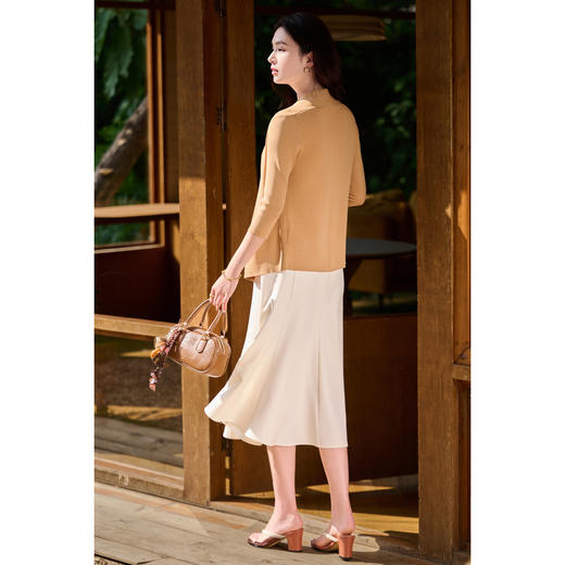 “呼吸感”云南木纤维开衫 七分袖百搭空调衫 透气舒适 亲肤吸湿 米思阳2026春季新款气质温柔舒适柔软针织开衫百搭纯色薄外套1158 商品图6