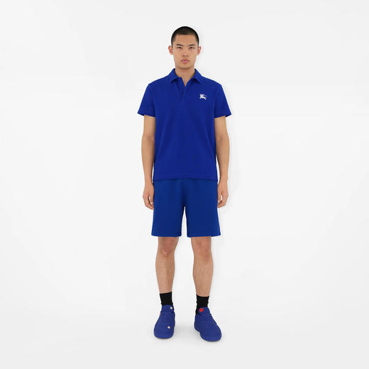 BURBERRY 巴宝莉 男士马术骑士徽标刺绣棉质短袖 Polo 衫 蓝色 8084936 B7323 商品图3