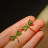 龢盒原创 银镶翡翠蜻蜓耳钉 商品缩略图3