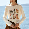 OLrain欧芮儿2026新款女夏宽松休闲猫咪印花天丝长袖T恤圆领上衣 商品缩略图1