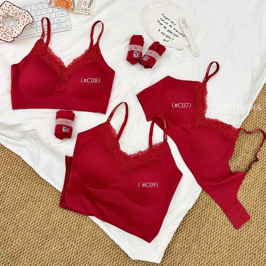 【本命年 鸿运内衣套装】新大红文胸套装 本命年新年鸿运 无痕一体式胸罩固定舒适内衣套装 商品图2
