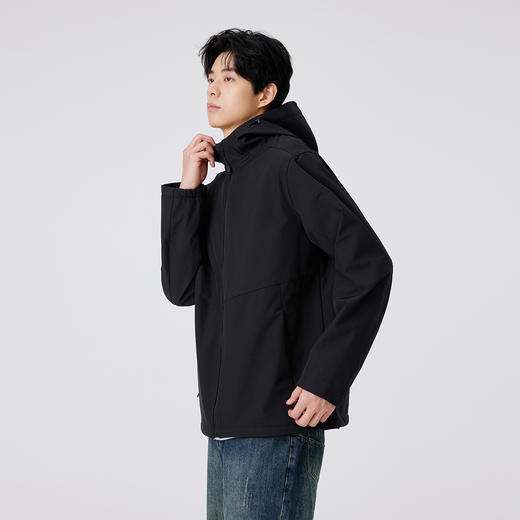gxg.jeans男装【防风保暖】25冬款加绒连帽夹克户外运动软壳衣外套男女同款K&C 商品图5