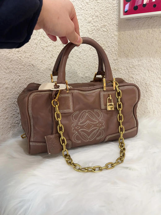 罗意威 Amazona 栗子棕 牛皮 中号 手提包 商品图0