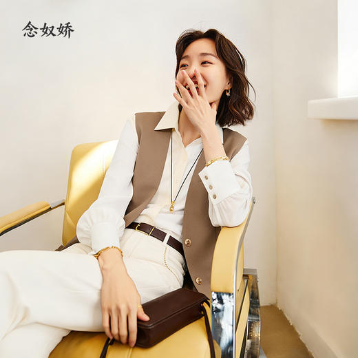 【商场同款】CNI5859 “ 两色西装马甲 ” 宽松无领马甲 干练有型有气场 显瘦包容 商品图2