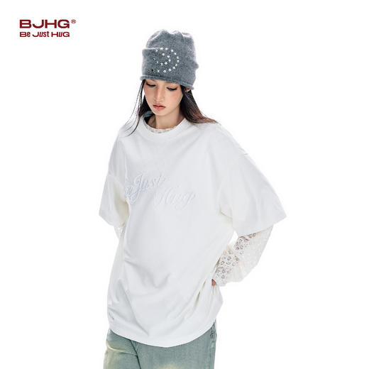 BJHG不计后果 美式短袖男夏季凉感速干T恤女潮牌纯色刺绣百搭上衣 商品图3