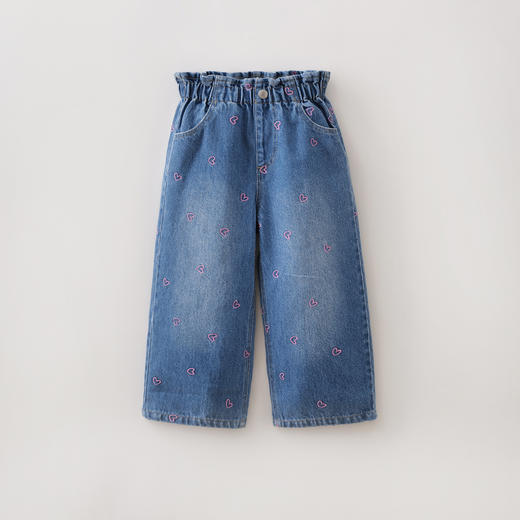 马克珍妮童话世界女童纯棉牛仔阔腿裤2026年春装新款560099 商品图3