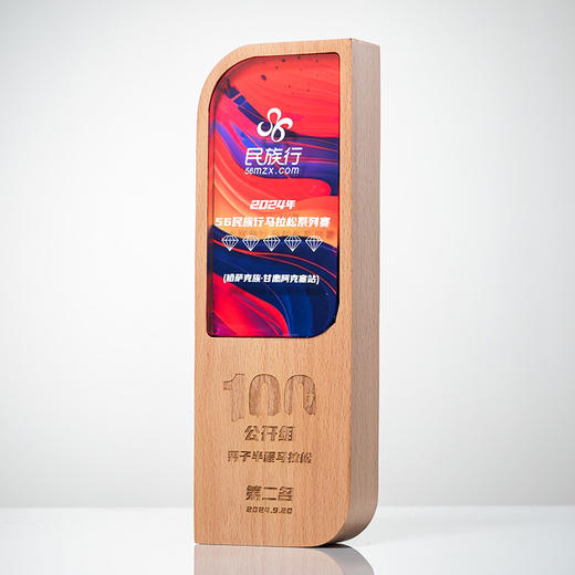 奖杯定制创意高档大气送优秀员工老师纪念品退休实木水晶奖牌 商品图2