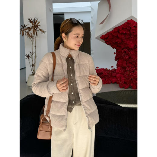 2601215    真丝羊毛 针织面料 羽绒服 商品图3