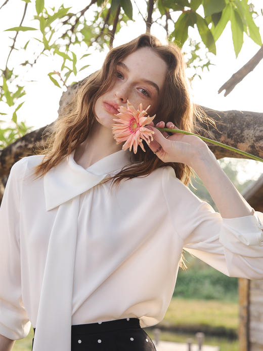 OLrain欧芮儿2026新款女优雅白色长袖衬衫 商品图4