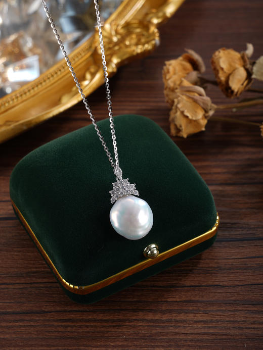 子佩集【瑰丽幻域】银S925珍珠惜王妃套链【YP0114】14.5mm珠双色城堡巴洛克2601 商品图2