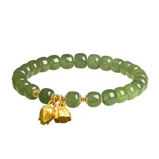 平安喜乐天然和田玉莲蓬手串 商品图0