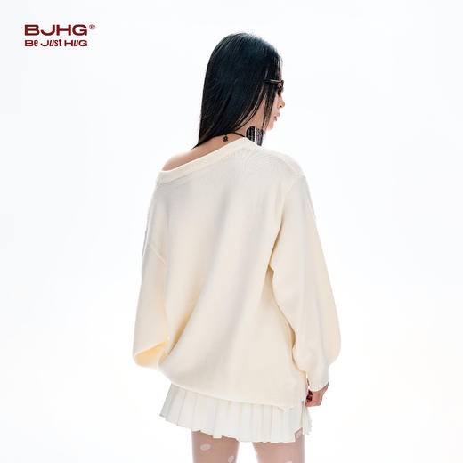 FTT FlyTheTruth 瑞比特白色兔子毛衣女款秋冬宽松可爱套头上衣 商品图2