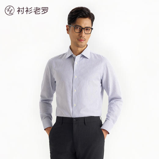 新疆长绒棉条纹衬衫257B0F631L男士免烫条纹衬衫舒适透气[门店专款] 商品图1