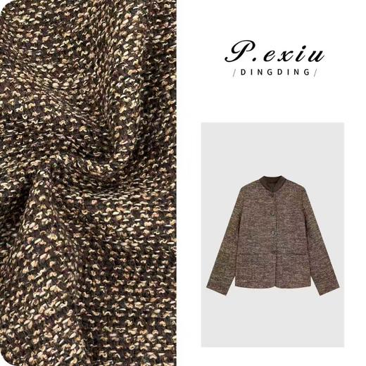 PanYiXiu/潘依绣摩登复古老钱风拼接牛皮绒宽松西装外套M9113 商品图0