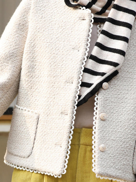 TYNVIE 波克莱波浪边贴口袋夹克 - 象牙白 商品图12