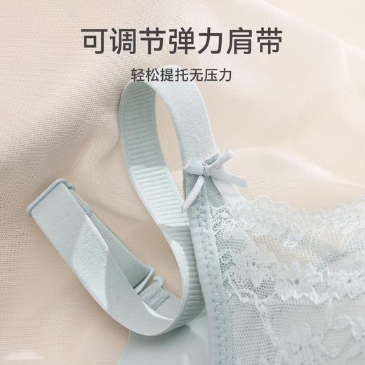 芬腾女士内衣无钢圈性感蕾丝文胸小胸聚拢上托防下垂舒适透气胸罩 商品图2