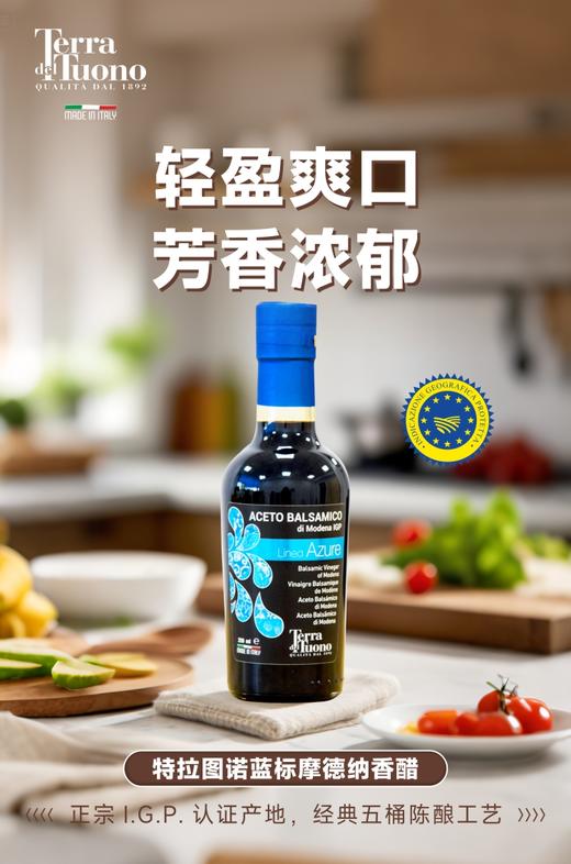 意大利摩德纳黑醋 古法工艺 木桶陈酿 自然熟成 无添加 百年品牌Terra Del Tuono 特拉图诺蓝标香醋 保税仓直邮 正关进口包邮 250ml |百里食 商品图0