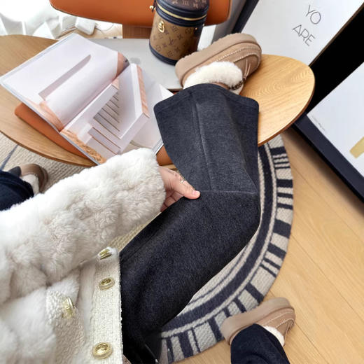 冬日报恩裤！2026显瘦修身羊毛微喇叭裤女秋冬加厚双面绒显腿长休闲裤 商品图4