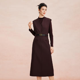 RE807斯尔丽26新款气质款白领时尚显瘦内搭搭配马甲式直筒连衣裙套装