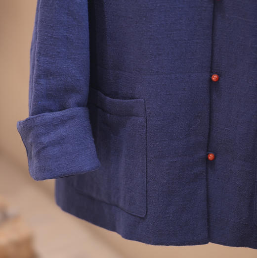 花与棉花  棉麻手工压格玛瑙扣棉服 商品图7