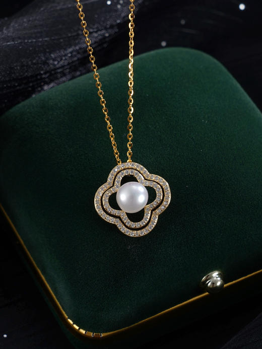 子佩集【好运加倍】银S925珍珠惜王妃套链【YP0065】7mm珠四叶草2601 商品图6