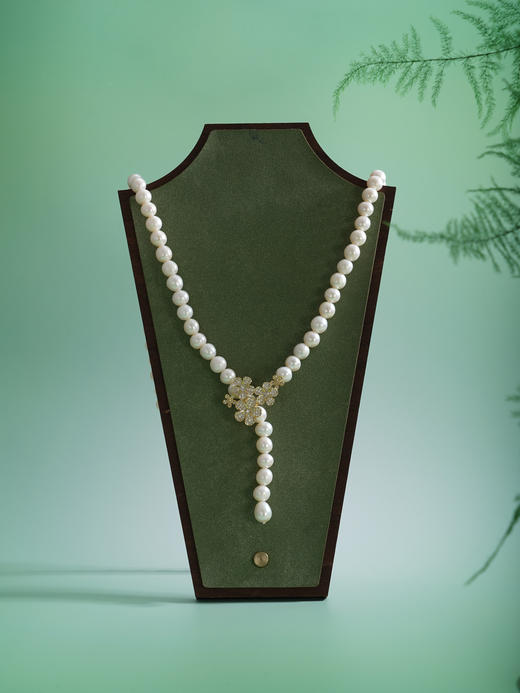 子佩集【繁花之约】珍珠惜王妃毛衣链【ZZMYL005】9mm珠镀金花朵2601 商品图2