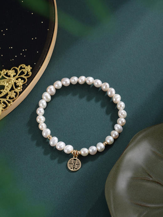 子佩集【福喜相伴】珍珠惜王妃手链【ZZSL019】5.5*7mm珠镀金福喜多规格2601 商品图10