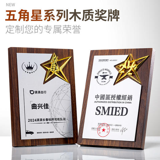 授权牌奖牌匾五角星铝板五角星大拇指合作商会加盟代理经销商证书 商品图0