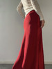 TU｜C05AW24-SK05-RD29 红色醋酸斜纹超长款鱼尾裙【长版 】 商品缩略图5