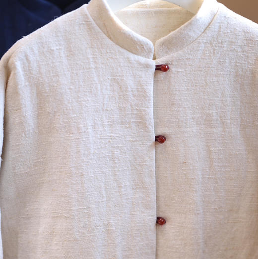 花与棉花  棉麻手工压格玛瑙扣棉服 商品图4