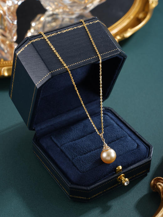 子佩集【暮光女神】G18K珍珠惜王妃吊坠【KP25105-1】10.9mm珠海水珠金色水滴镀金（不含链）2601 商品图2