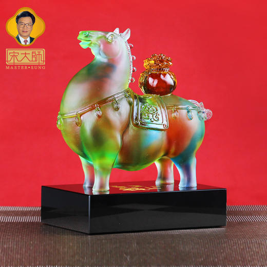 宋韶光大师2026新款马上有钱古法琉璃家居摆件办公室乔迁开业礼物 商品图2