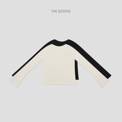 THESOONG|"肌理糯感"1oo纯棉亲肤软糯慵懒感卷边长袖T恤HWTX8585 商品图6