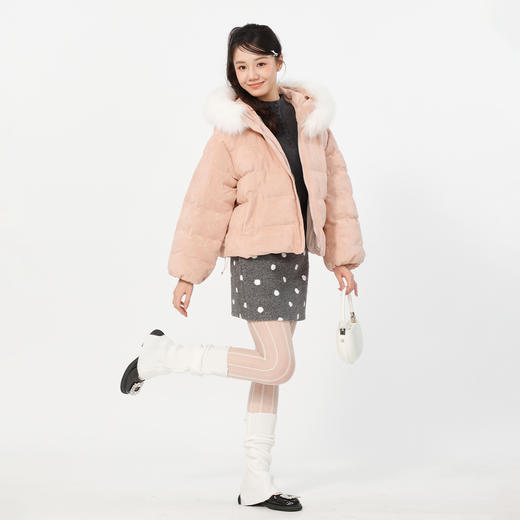 可爱甜美风基本款连帽羊京绒棉服-纪念日百货门店同款169043073 商品图3