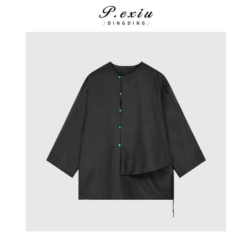 04-6潘依绣丁丁宠粉新中式国风圆领衬衫外套Q20011 商品图0