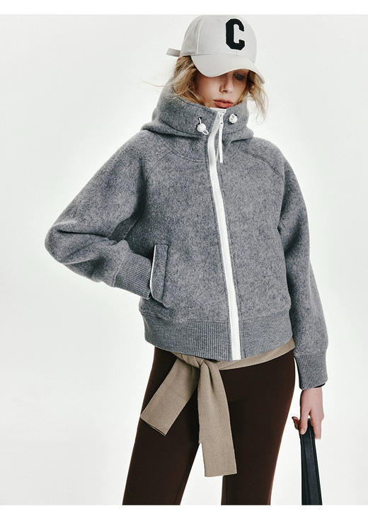 送8元退货运费【羊毛加厚飞行羽绒服】57.3%绵羊毛+90%白鸭绒填充，羊毛双面绒工艺加持，厚实挺括不软塌，帽檐加宽支撑工艺，帽里11条配色压线 商品图2