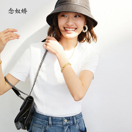【商场同款】CNE5289 “简约白T” 柔和的本白色调，基本款白T 商品图2