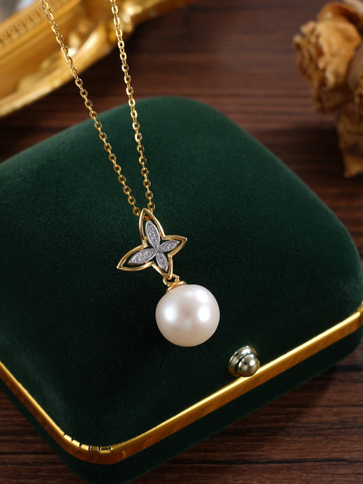 子佩集【蝶梦芳华】银S925珍珠惜王妃套链【P2008】11mm珠镀金蝴蝶2601 商品图4