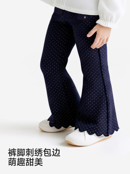 英氏女童微喇花边长裤春夏新款儿童百搭波点休闲裤子YRKCJ1S001A 商品图4