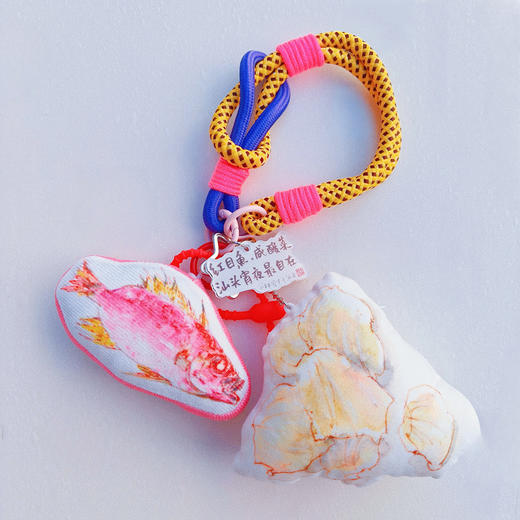 小林漫画 汕头特色美食挂件 发粿蟹肉脯鱼饭造型钥匙扣 潮汕文创挂饰礼物  创意手工编织挂绳钥匙扣 商品图8