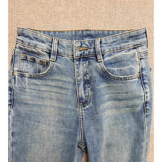 雕刻岁月 复古浅蓝绿色 微喇叭牛仔长裤edition同源面料 显瘦显腿长 商品图7