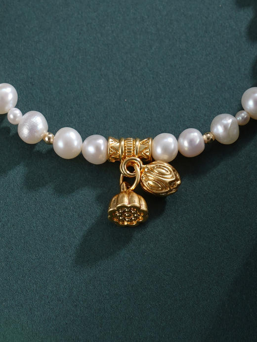 子佩集【两世同欢】珍珠惜王妃手链【ZZSL017】3-5.5mm珠镀金莲蓬2601 商品图6
