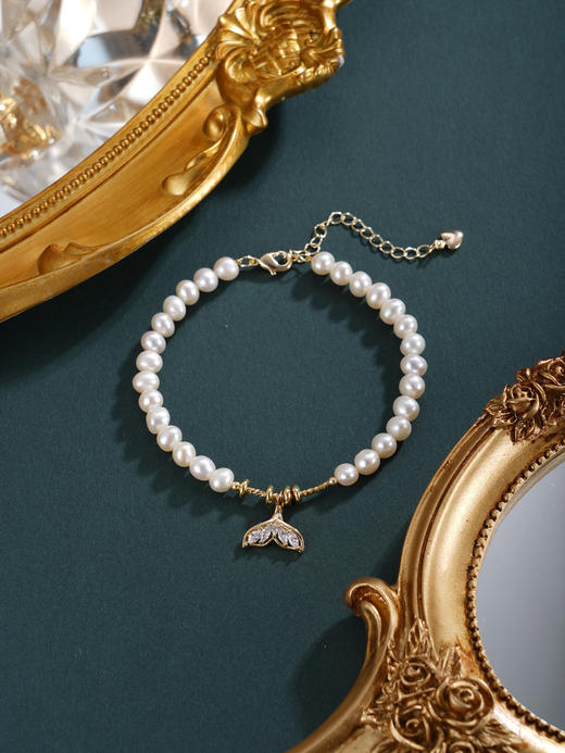 子佩集【潮汐精灵】珍珠惜王妃手链【ZZSL010】5.5-6mm珠镀金鱼尾2601 商品图4