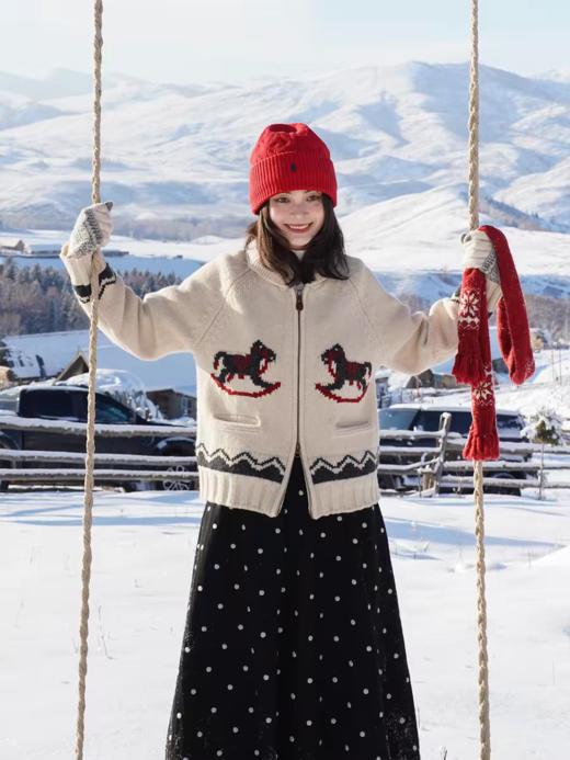 浮生八记/25D278/“雪地马戏团”青果领费尔岛手工提花毛衣开衫 商品图1