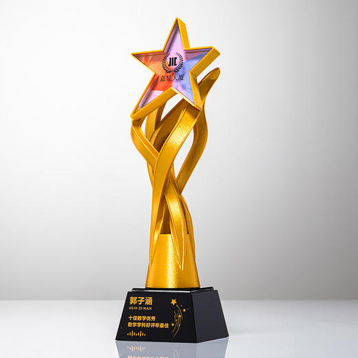 奖杯定制做授权牌经销年会优秀员工刻字金属铝板高端水晶立体奖牌 商品图2