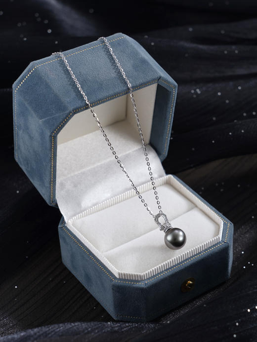 子佩集【蹄印星河】银S925珍珠惜王妃套链【P3072】9mm珠双色马蹄黑珠2601 商品图10