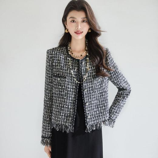 「高货sh」全新升级【铂金会员367/天猫489/差价122】(00400)洛诗琳高级感小香风外套2026春季轻奢气质重工流苏短外套 商品图1