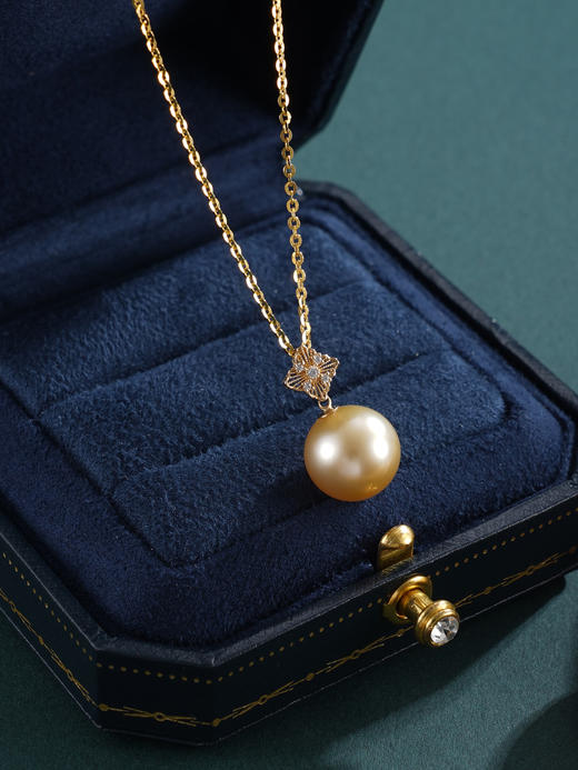 子佩集【四叶华章】G18K珍珠惜王妃吊坠【P230142】11mm珠海水珠金色四叶草镀金（不含链）2601 商品图2