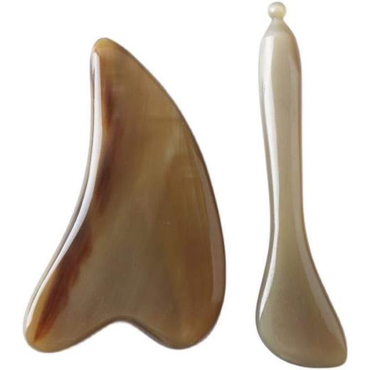 白牦牛角梳子五齿经络梳刮痧板面部美容眼部拔筋棒 商品图3